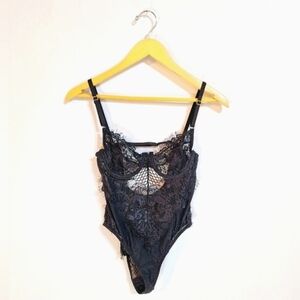 Tic Toc Black Lace Bodysuit - Small
